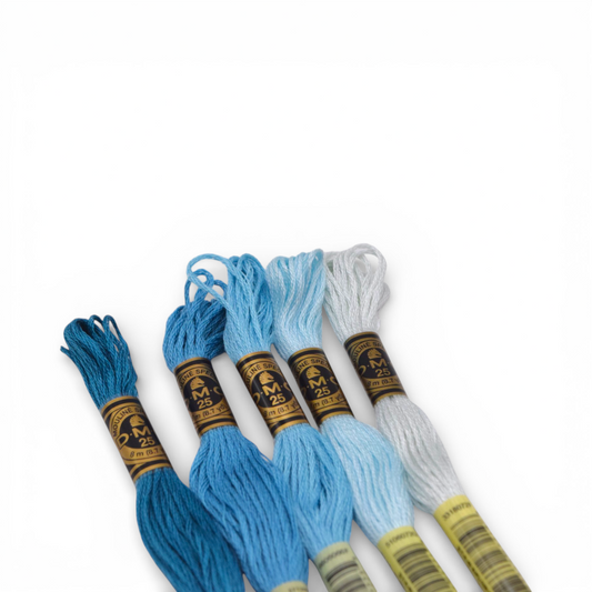 Set de Hilazas tonos azul y celeste
