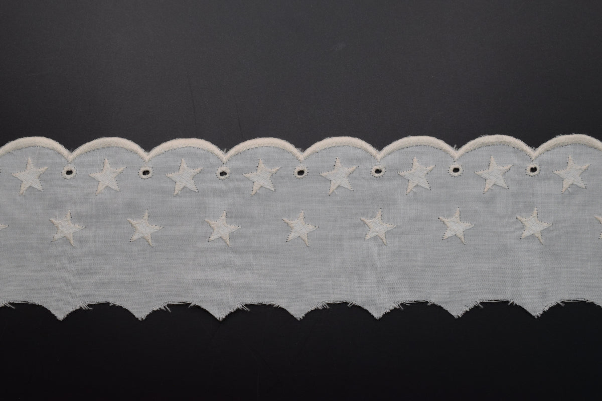 Tira Bordada Beige con estrellas