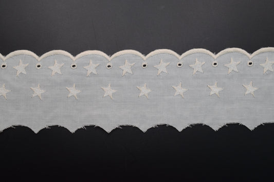 Tira Bordada Beige con estrellas