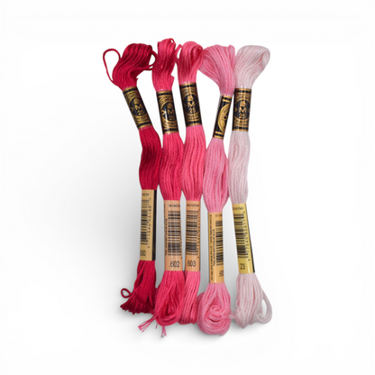 Set de hilazas tonos rosa