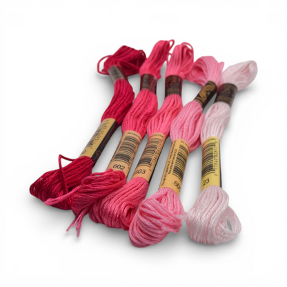 Set de hilazas tonos rosa