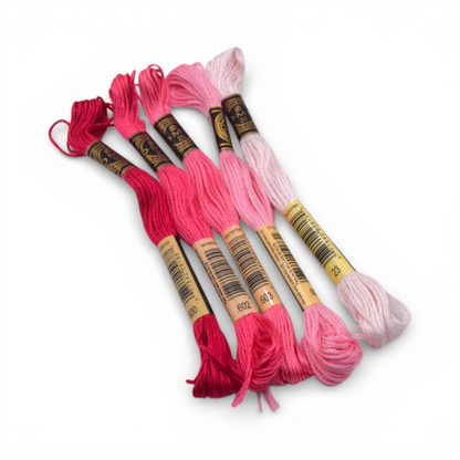 Set de hilazas tonos rosa