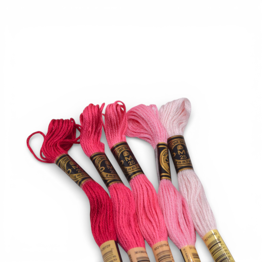 Set de hilazas tonos rosa