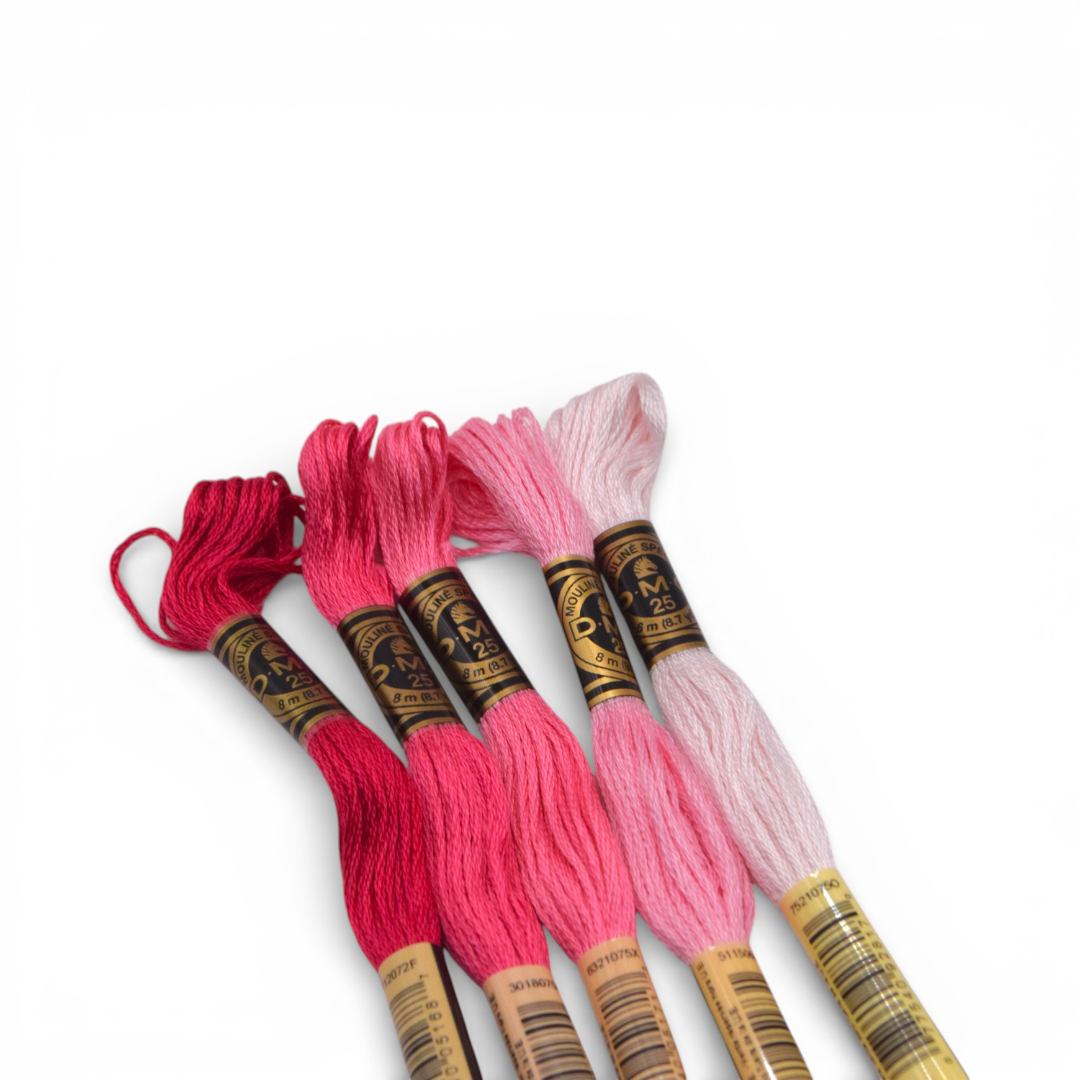 Set de hilazas tonos rosa