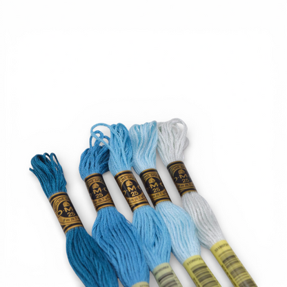 Set de Hilazas tonos azul y celeste